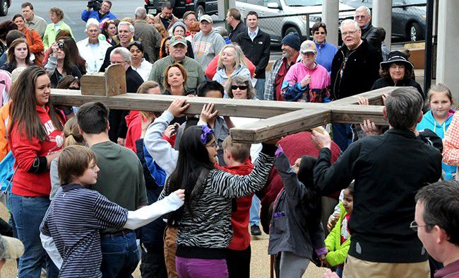 As Easter nears, Erwin, Unicoi residents walk mile in Jesus' shoes