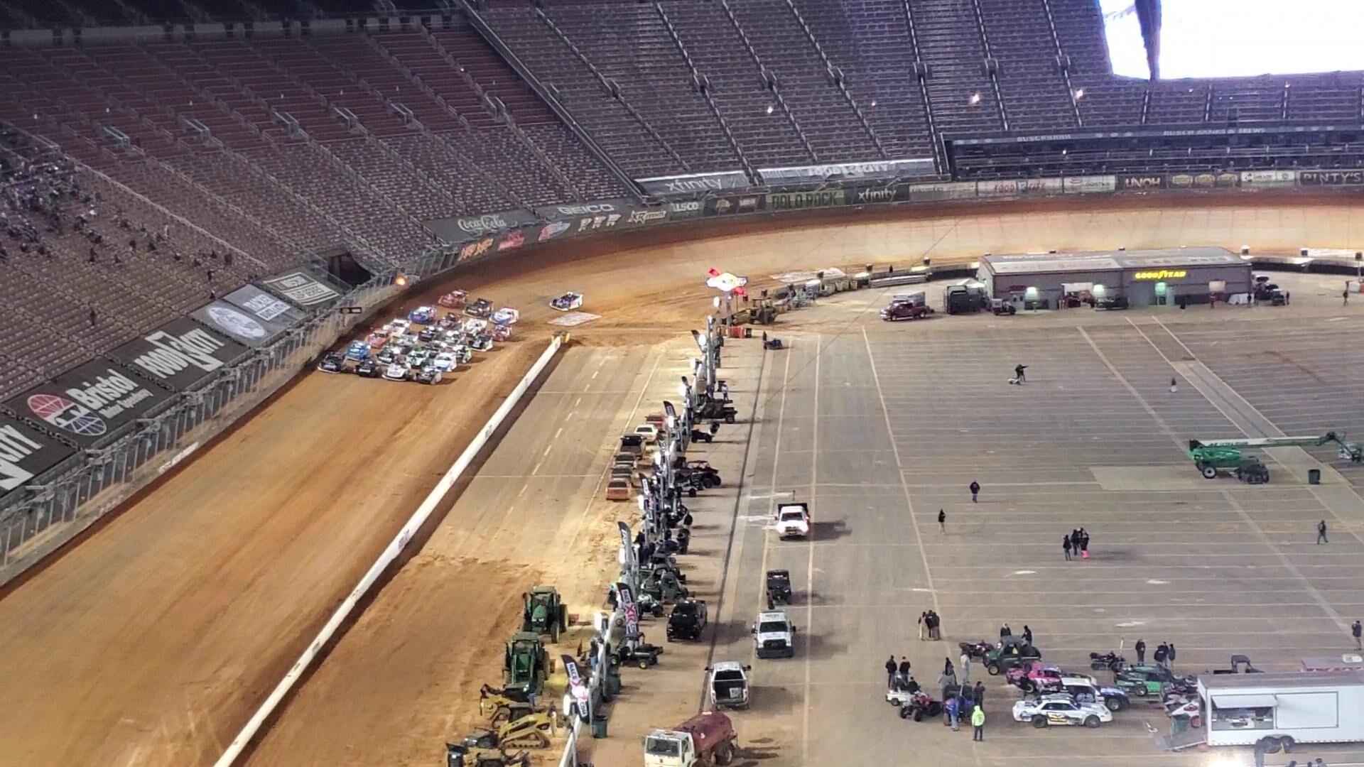 Four-wide salute at the Super Late Model race at the Bristol Dirt Nationals  johnsoncitypress