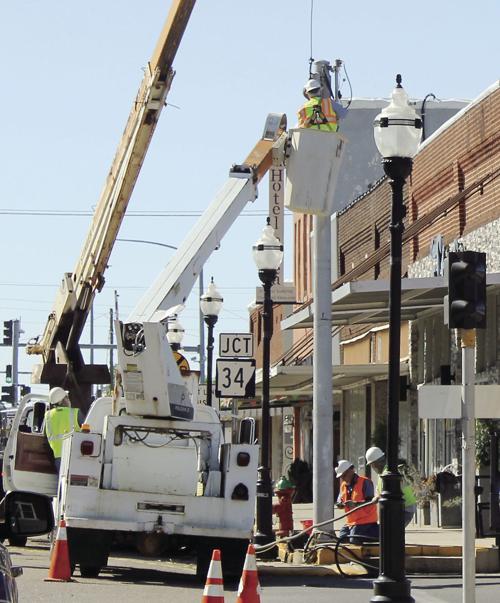 Traffic light poles removed