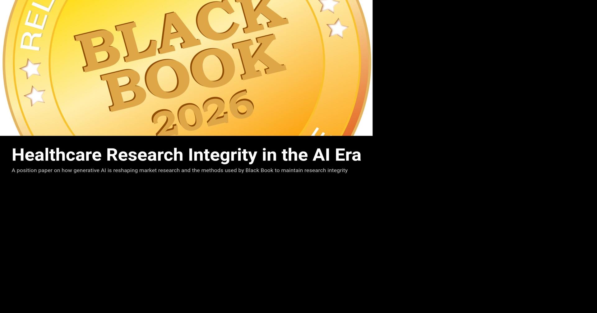 AI-Era Position Statement to Protect the Integrity of Healthcare, Technology, and Services Benchmarking published by Black Book Research