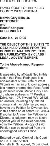 24 D 95(Divorce)Ellis/Rodriguez Notices journal news net