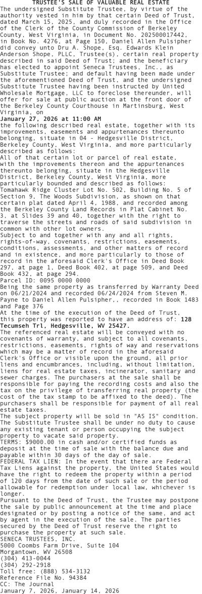 94384 PULSIPHER | Notices | journal-news.net