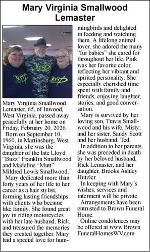Mary Virginia Smallwood Lemaster | Obituaries | journal-news.net