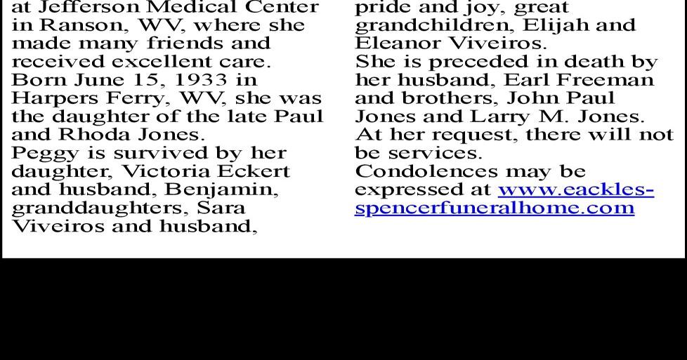 Peggy J. Freeman Obituaries