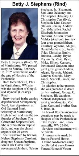 Betty J. Stephens (Rind) | Obituaries | journal-news.net