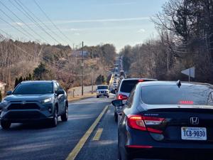 Lane closed down for construction along Shepherdstown Pike