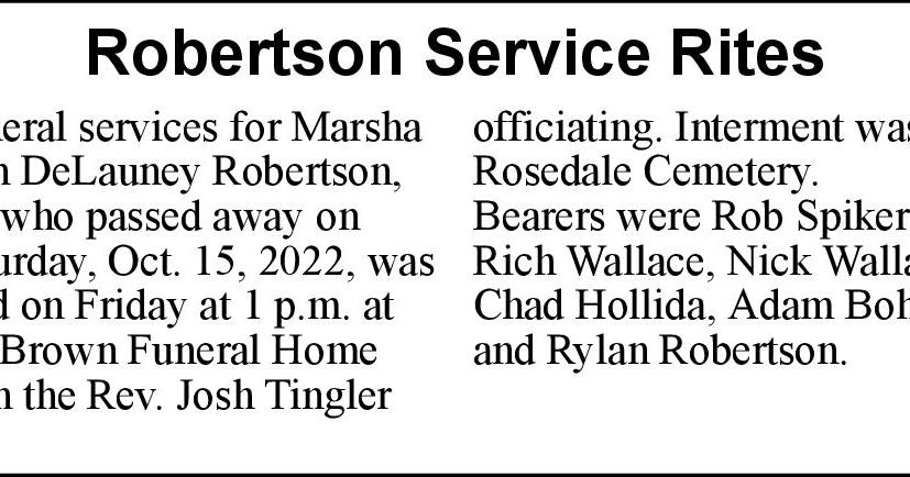 Robertson Service Rites | Obituaries | journal-news.net