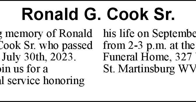 Ronald G. Cook Sr. | Obituaries | journal-news.net