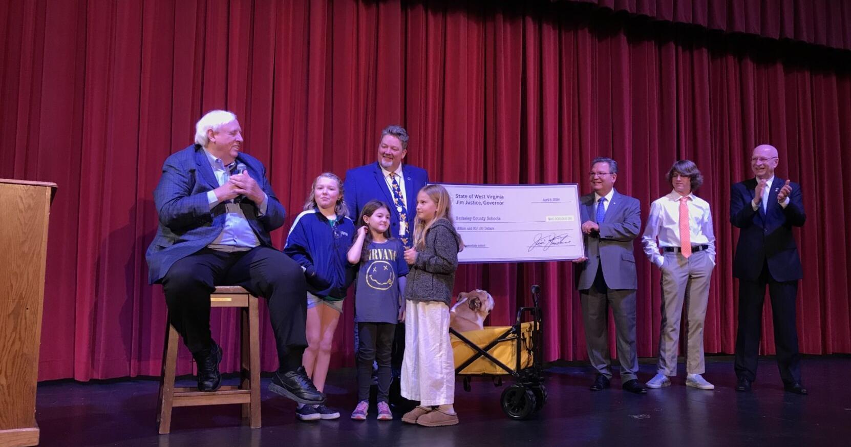 Gov. Justice presents $25 million check to Berkeley County Schools - Vimarsana News