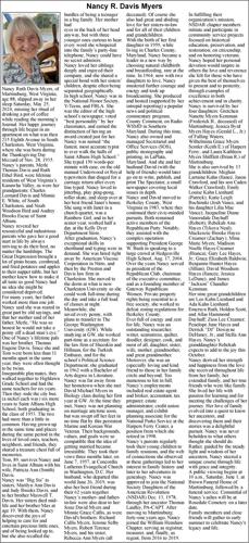 Nancy R.davis Mt Nancy R. Davis Myers | Obituaries | journal-news.net
