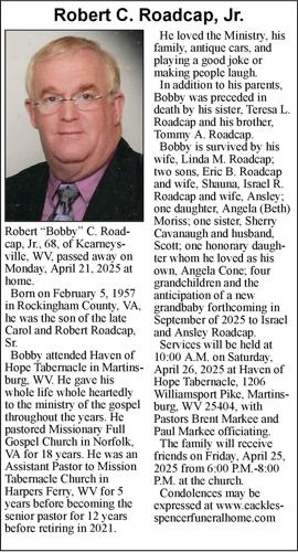 Robert C. Roadcap, Jr. | Obituaries | journal-news.net