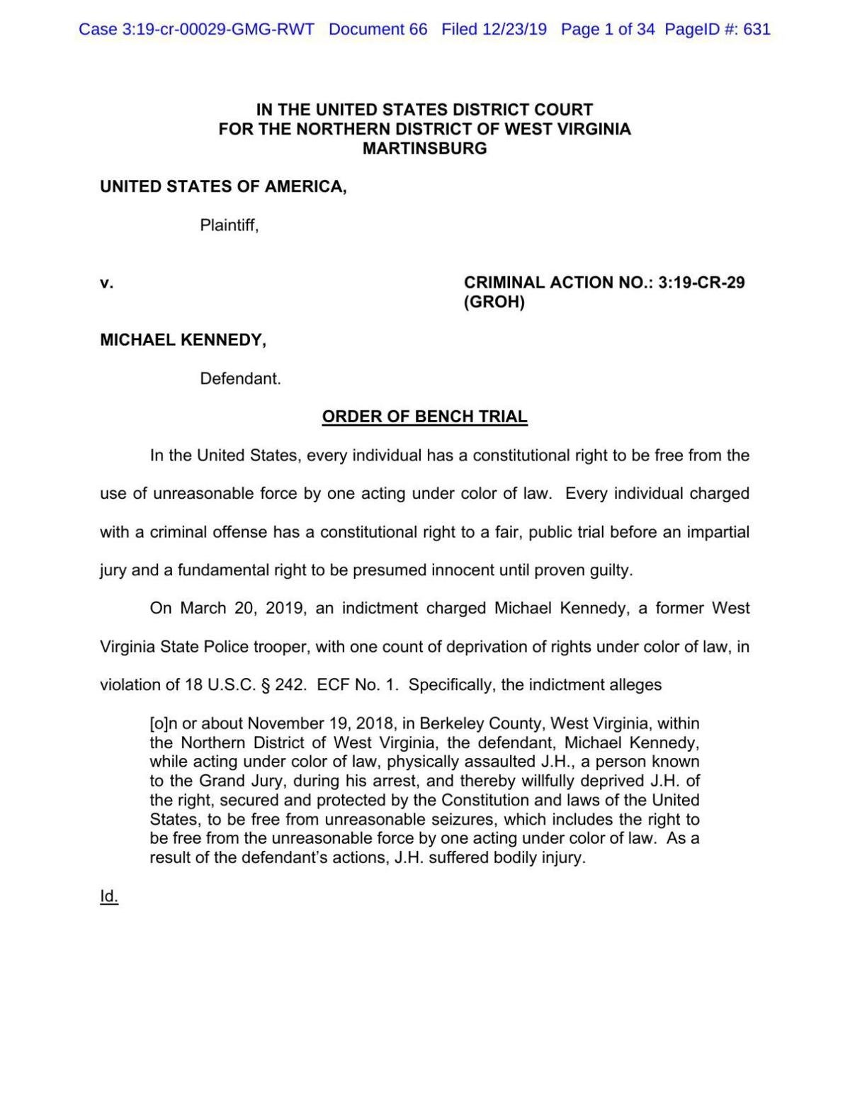 Order Of Bench Trial Journal News Journal News Net