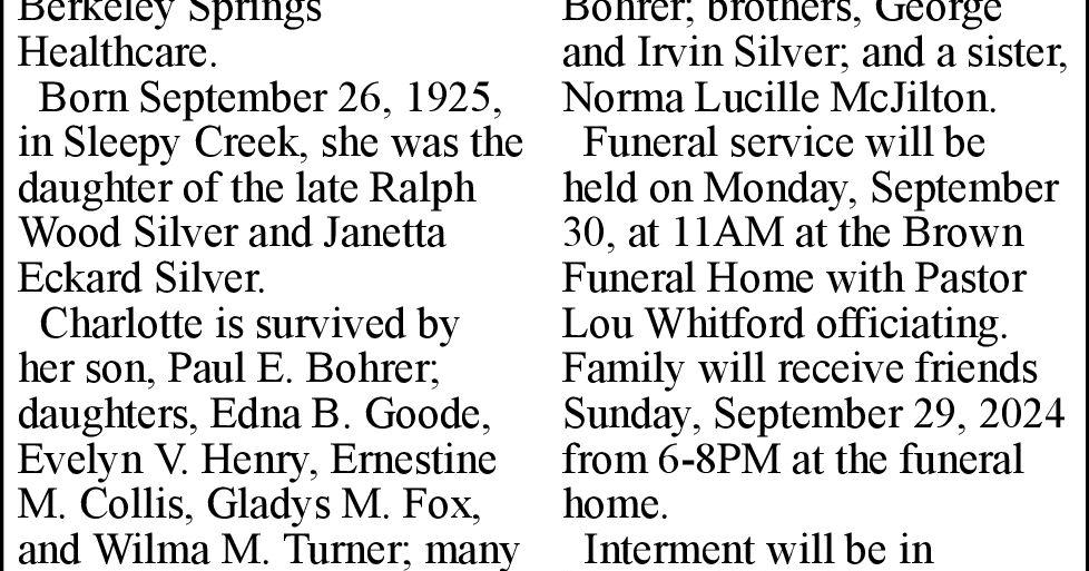 Charlotte Virginia Bohrer | Obituaries | journal-news.net