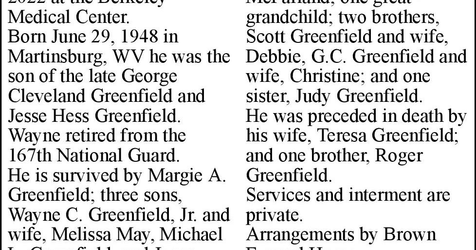 Wayne C. Greenfield Obituaries