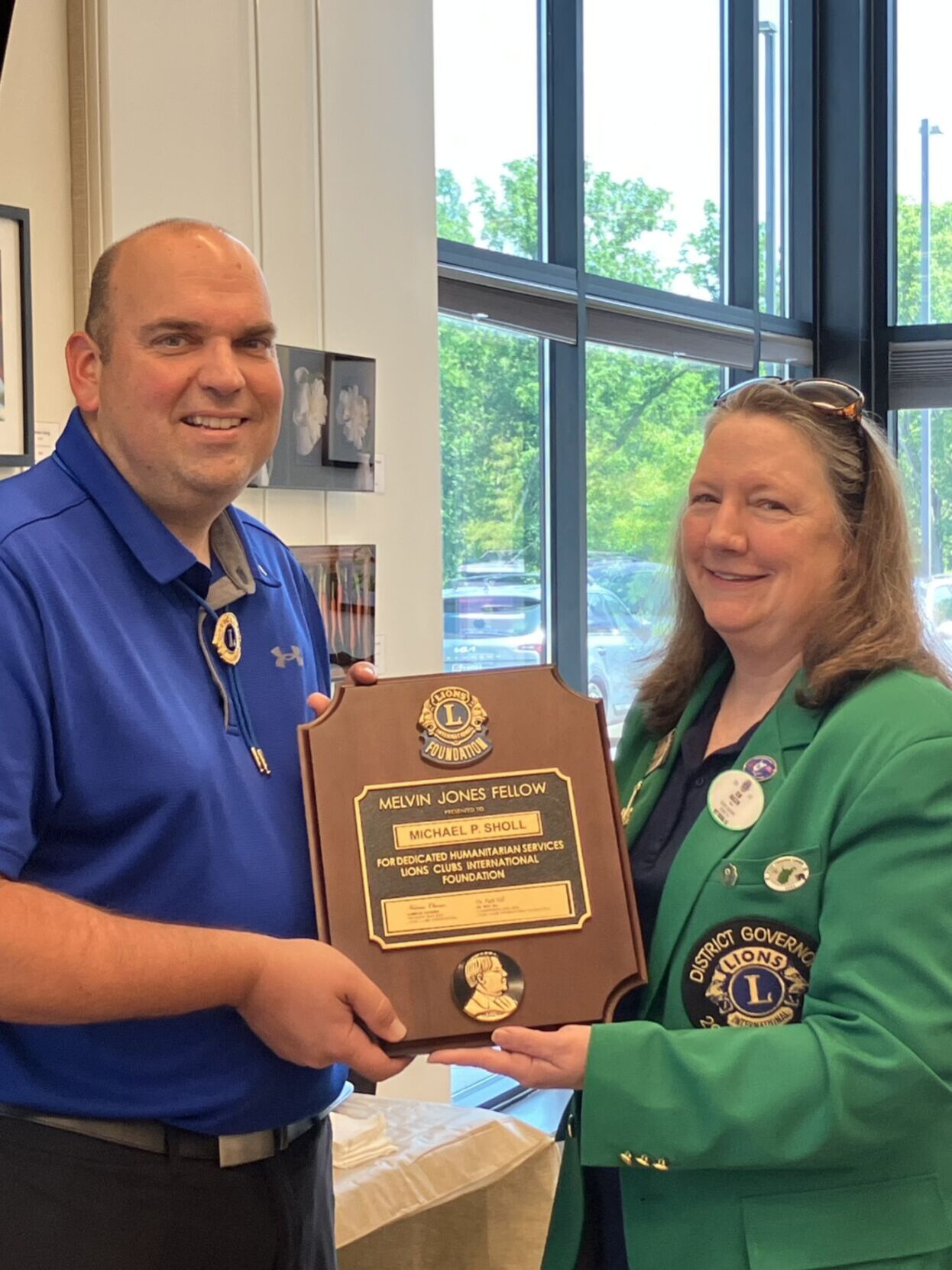 Shepherdstown Lions Club Honors Michael Sholl with Award