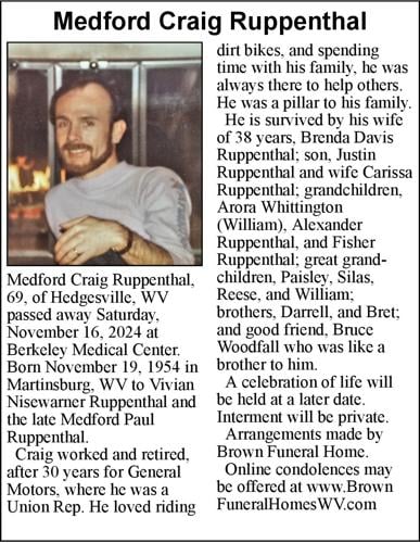 Terry Ruppenthal Medford Craig Ruppenthal | Obituaries | journal-news.net