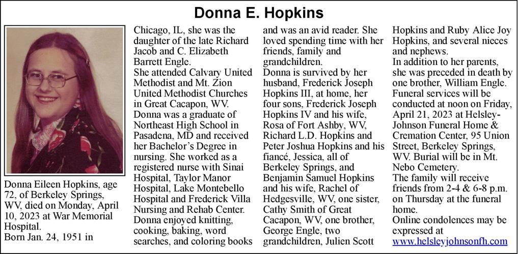 Donna E. Hopkins | Obituaries | journal-news.net
