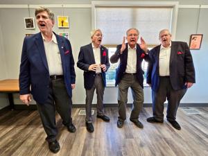 Barbershop quartet music 'ricochets' through the hearts of community members over Valentine's week