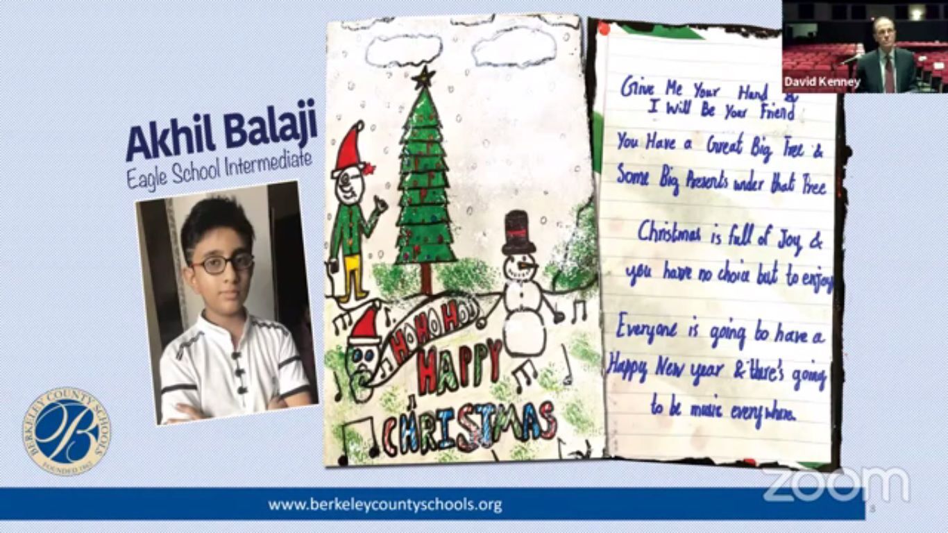 Berkeley Co. BOE recognizes student's holiday artwork - Vimarsana News