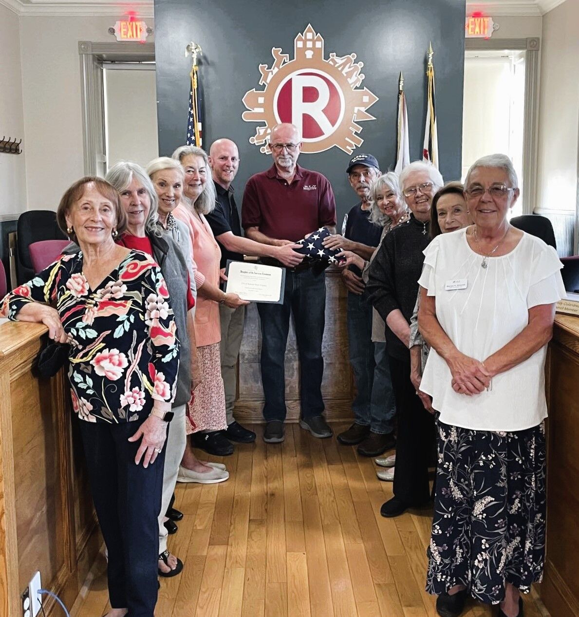 Bee Line DAR Presents Historic Flag to Ranson City Hall in Ceremony
