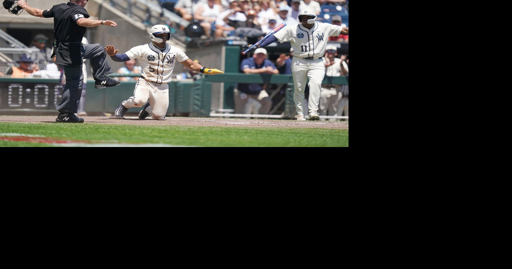 Mountaineers score late to down Troy in College World Series opener