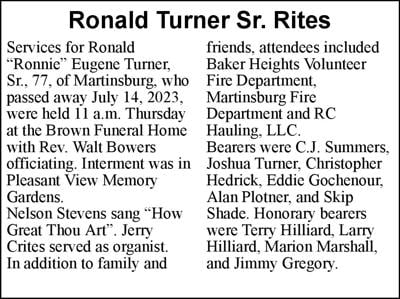Ronald Turner Sr. Rites | Obituaries | journal-news.net
