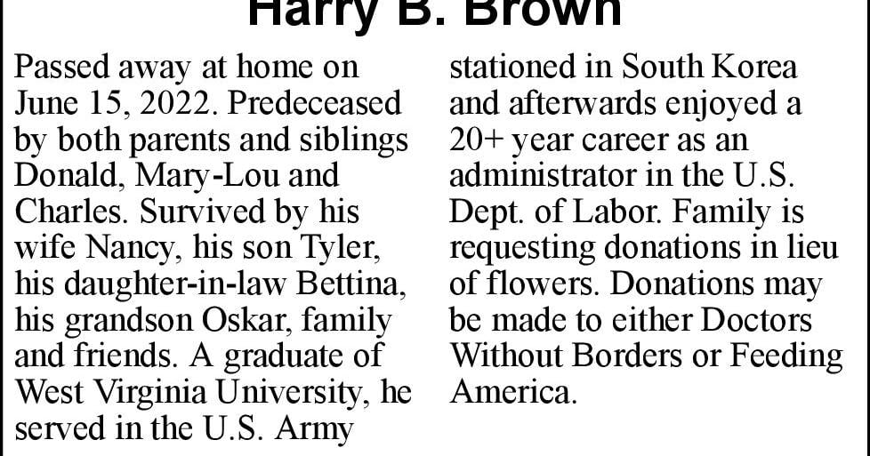 Harry B. Brown | Obituaries | journal-news.net