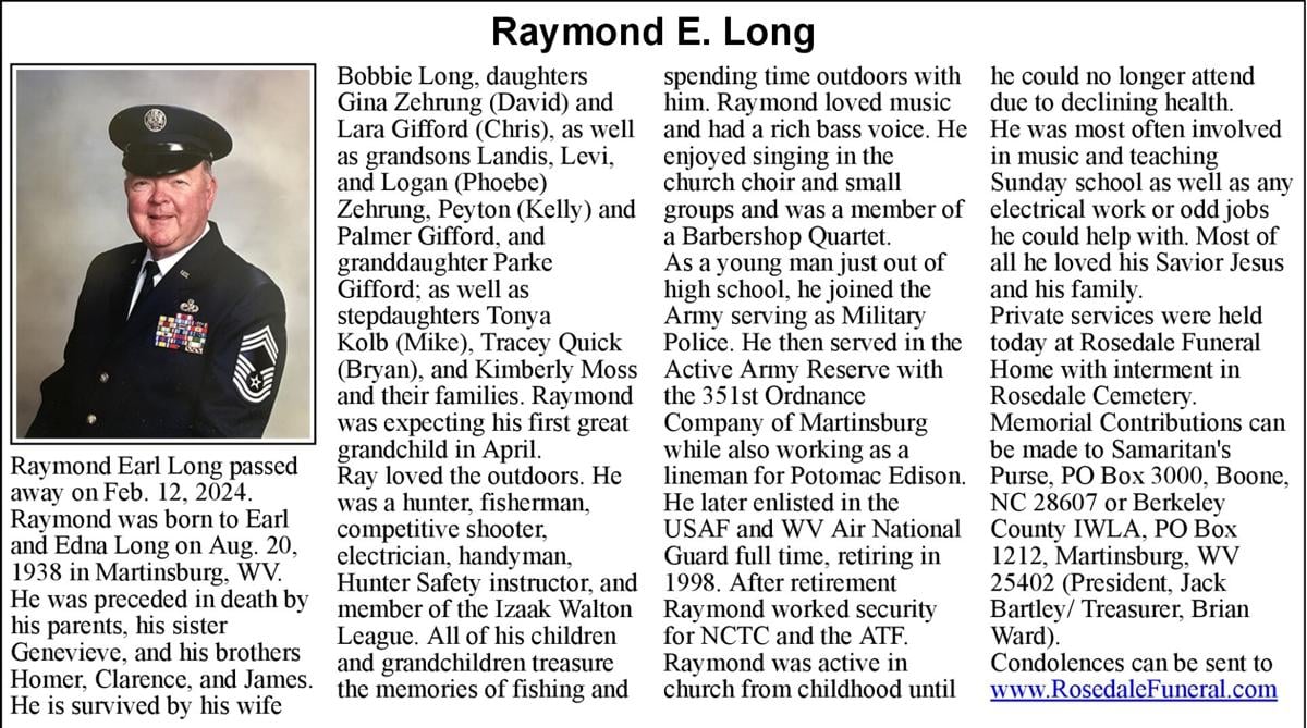 Raymond E. Long | Obituaries | journal-news.net