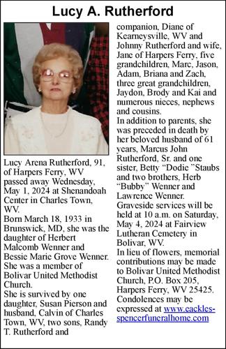 Lucy A. Rutherford | Obituaries | journal-news.net