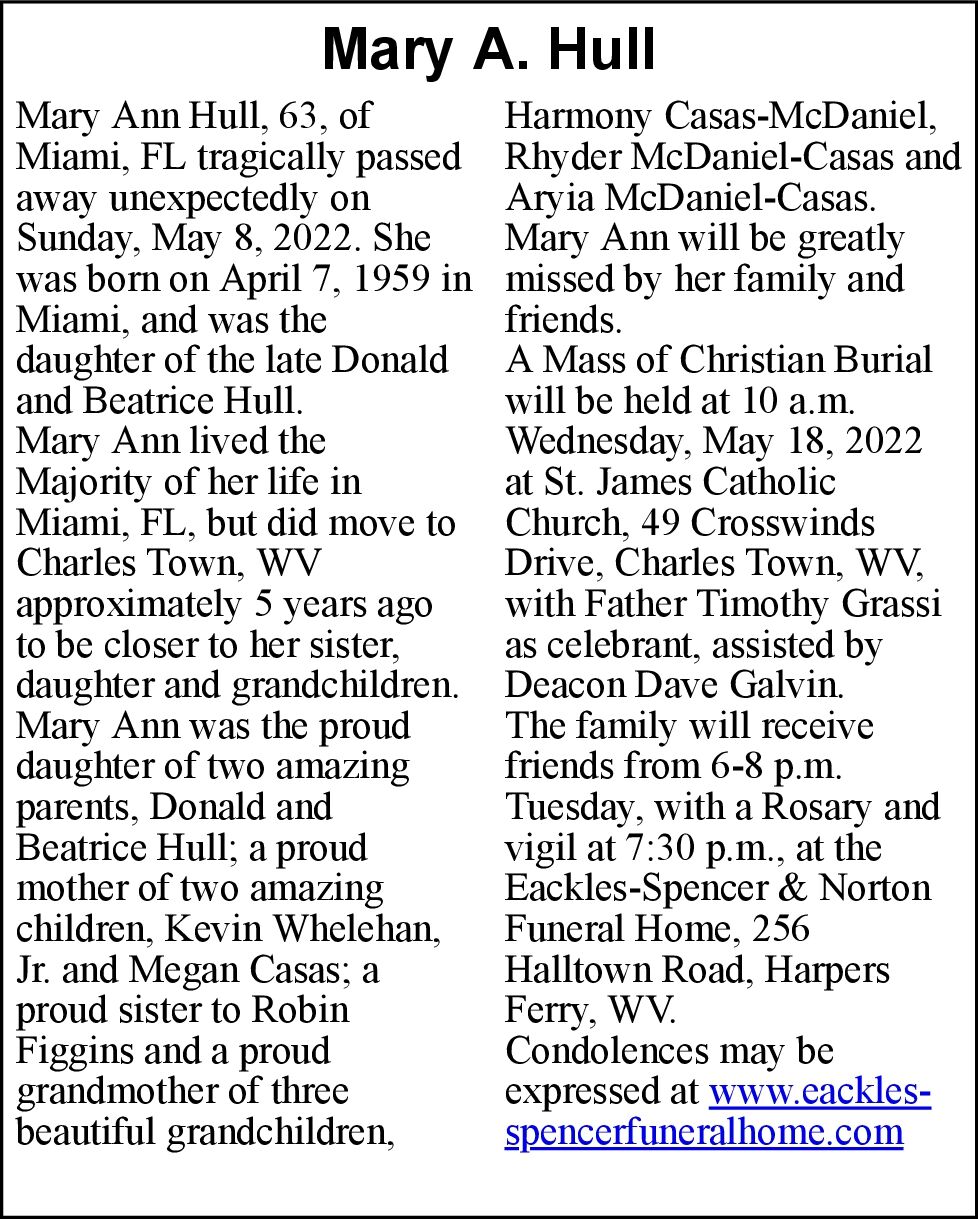 Mary A. Hull Obituaries journal news