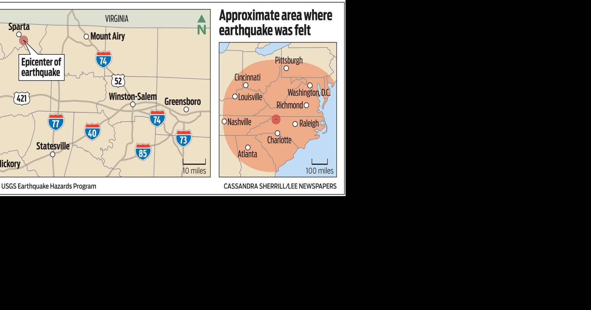 Buildings and roads damaged near Sparta after 5.1 magnitude quake in NC
