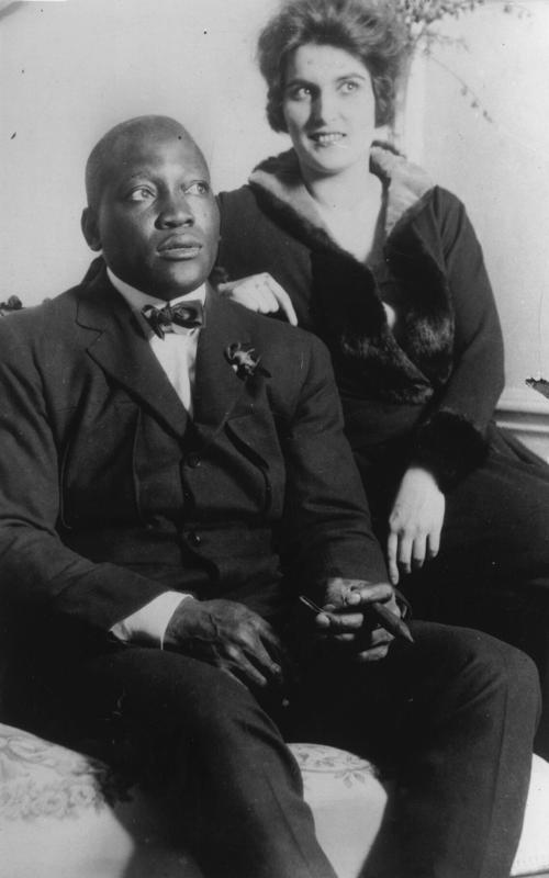 American boxer Jack Johnson with his wife on Feb. 15, 1924.