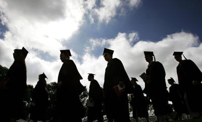 College generic graduation commencement grads in profile