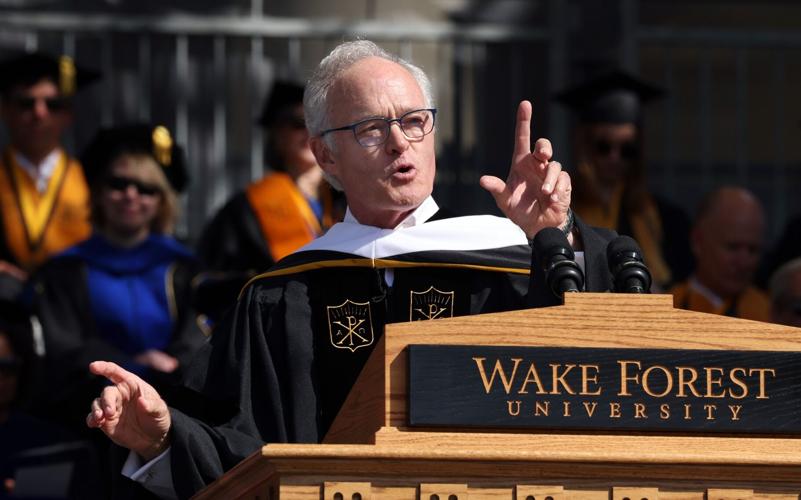 Scott Pelley urges Wake Forest grads to protect democracy