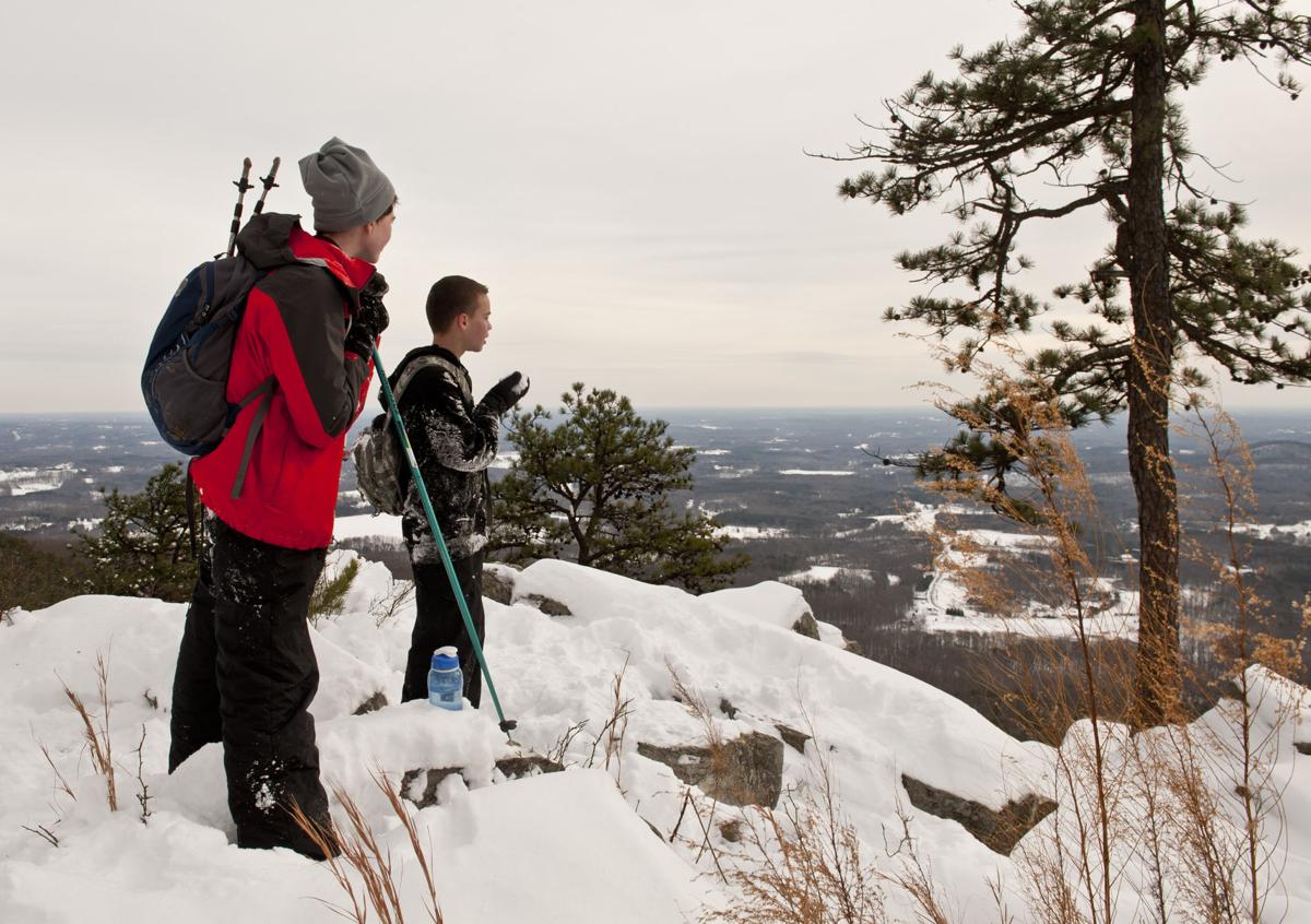 Get Out Winter hiking at Pilot Mountain