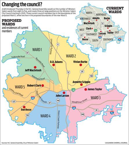 Winston Salem Zip Codes Map Current And Proposed Wards Map | | Journalnow.com