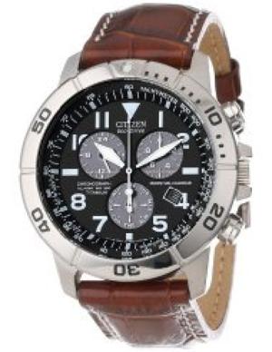 Men's Citizen Watch: Eco-Drive Leather & Titanium
