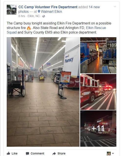 Wal Mart Fire In Elkin Closes Store Local News Journalnow Com