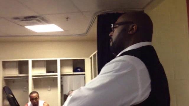 Coach Bobby Collins Talks To His Team In The Locker Room Wssu Journalnow Com