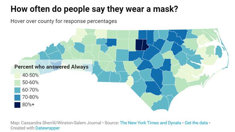 How often are people wearing masks in your county? Forsyth residents report higher use than their neighbors. - Winston-Salem Journal thumbnail