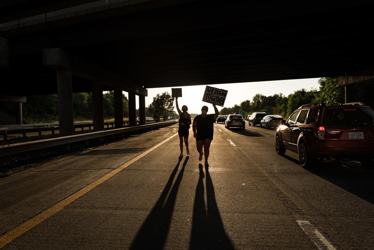 Protesters Close Down Interstate 40 Hanes Mall Boulevard In