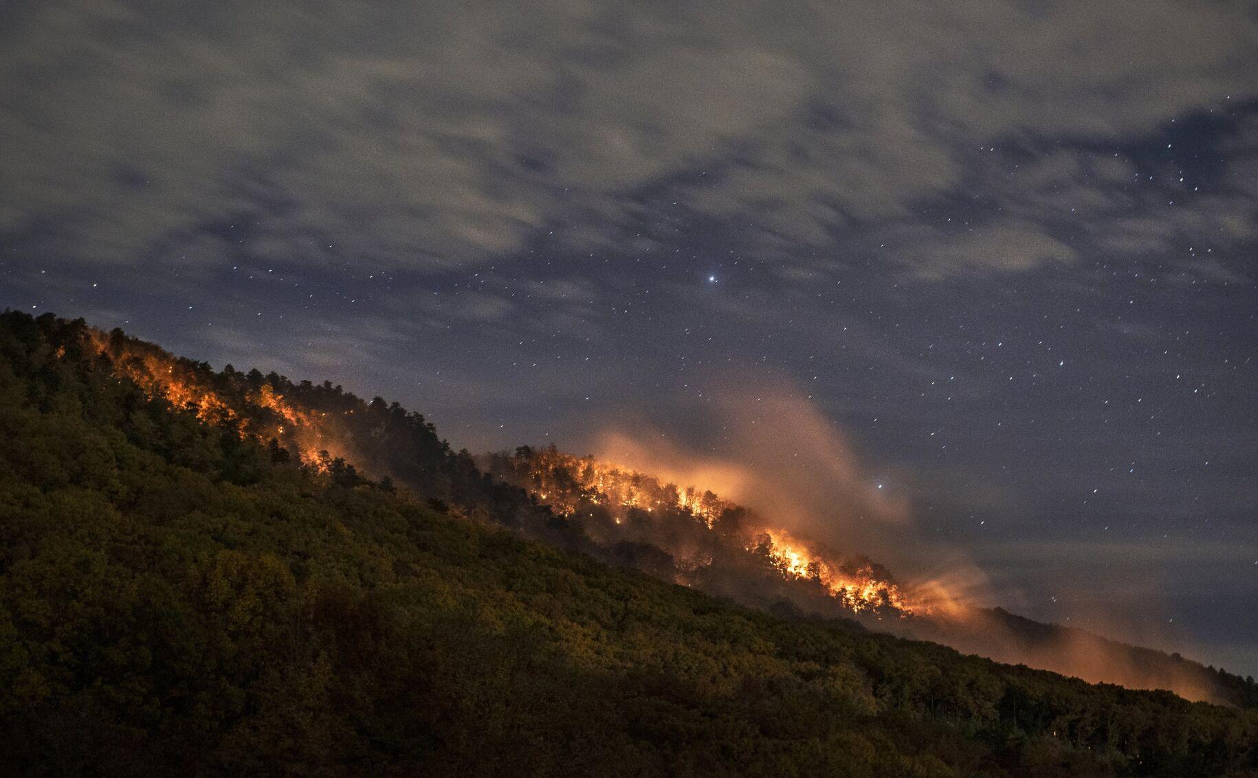 The fire on Sauratown Mountain in Stokes County has now burned 15 acres