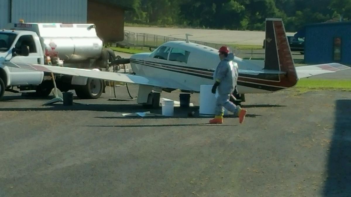 Bullet hole causes fuel leak from plane's wing at Smith Reynolds