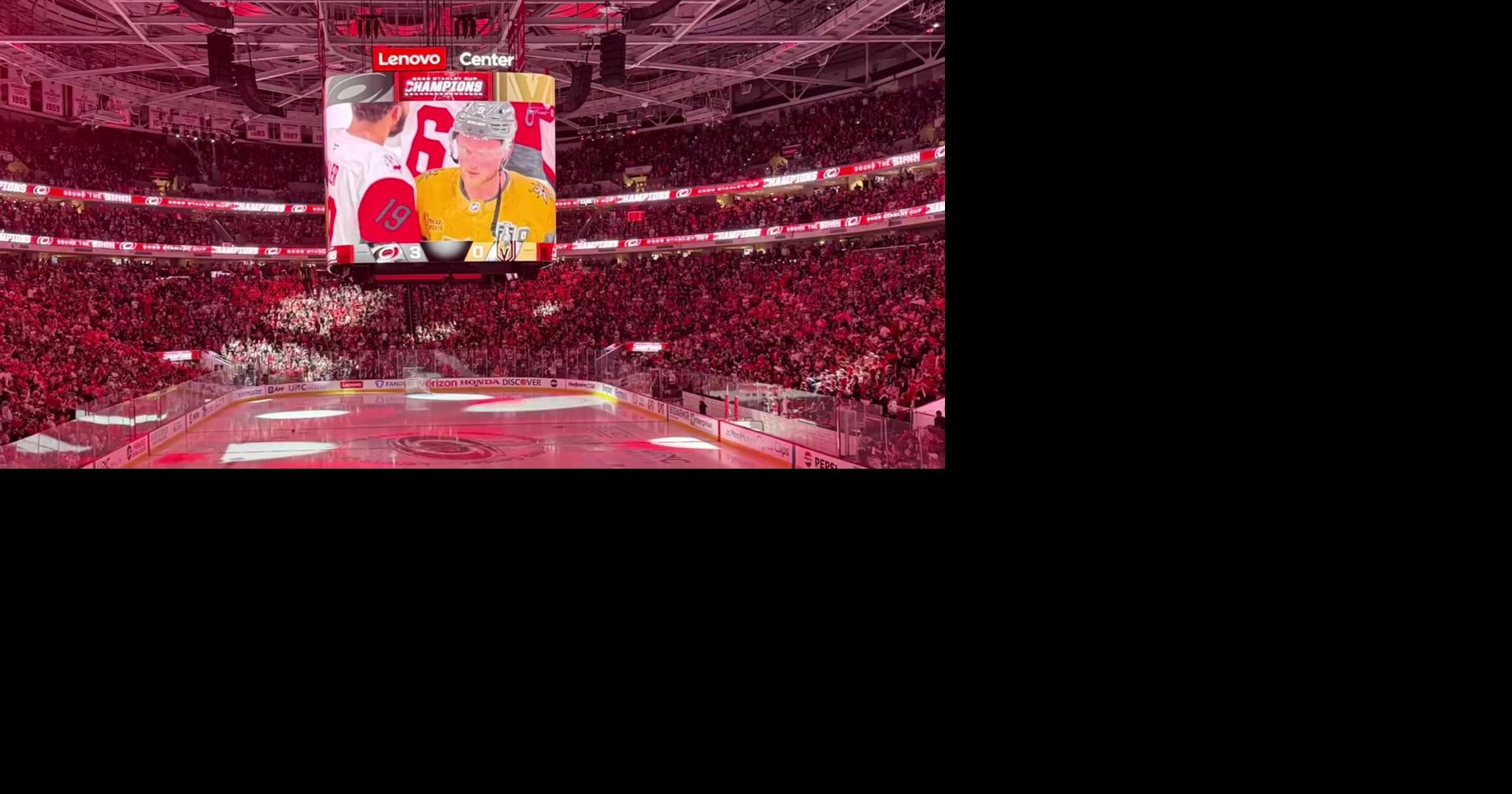 NC State students Landon Hodgins and Zach Kearson were in Raleigh at Hurricanes' watch party