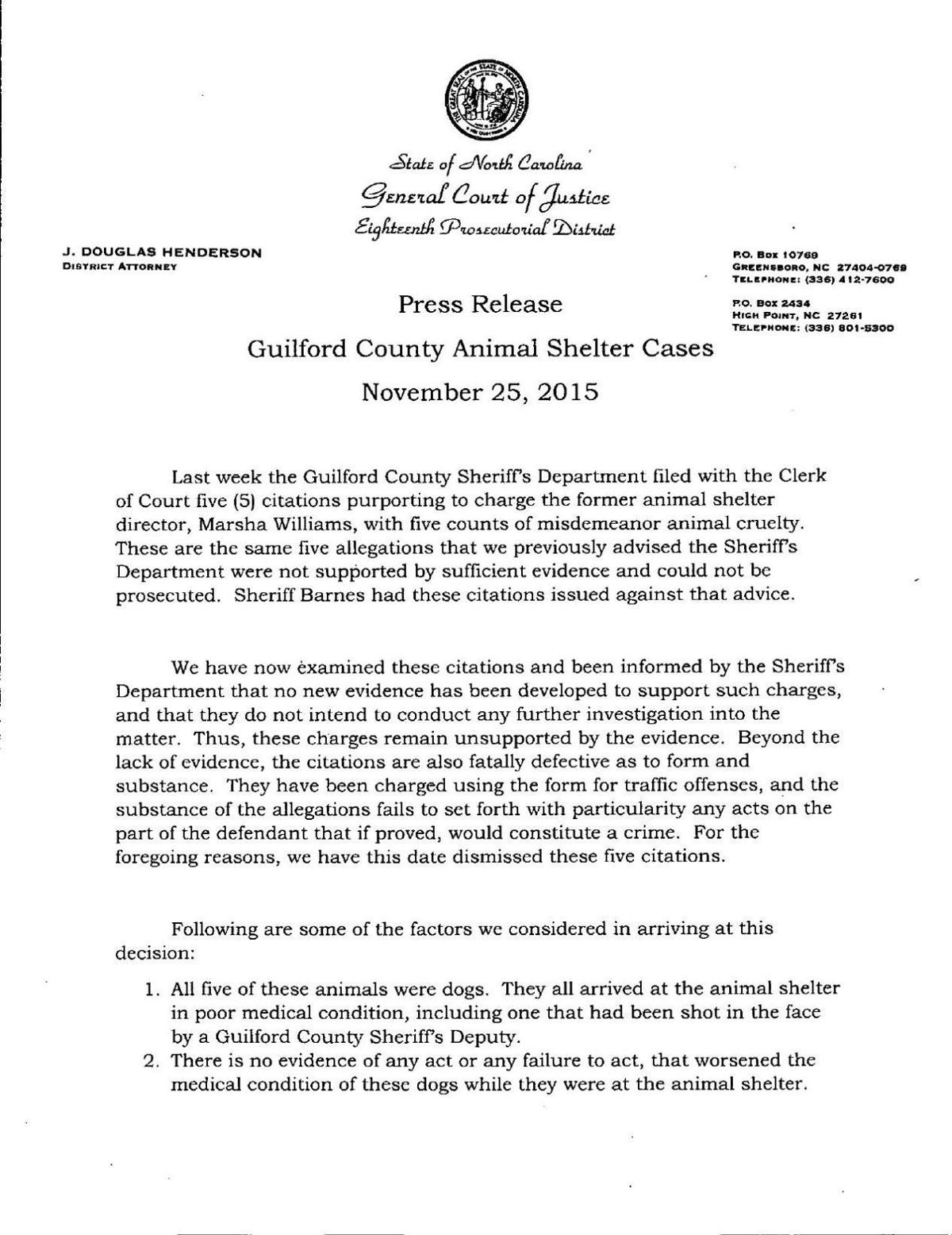 Letter From D A About Animal Shelter Charges Journalnow Com