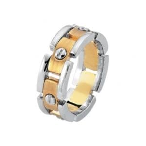 James Kurk 8mm Link Two Tone Yellow & White Gold Band
