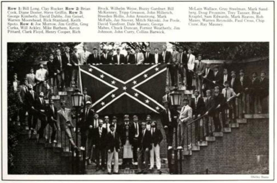 Associate dean of admissions pictured in separate Confederate flag