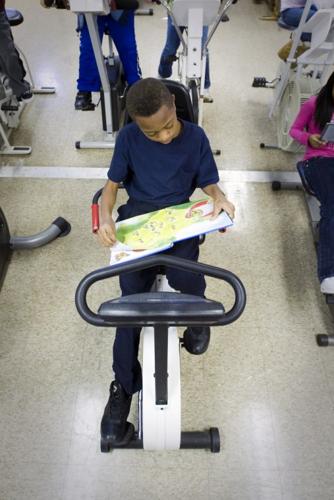 Students learn to 'read anywhere' – even on an exercise bike