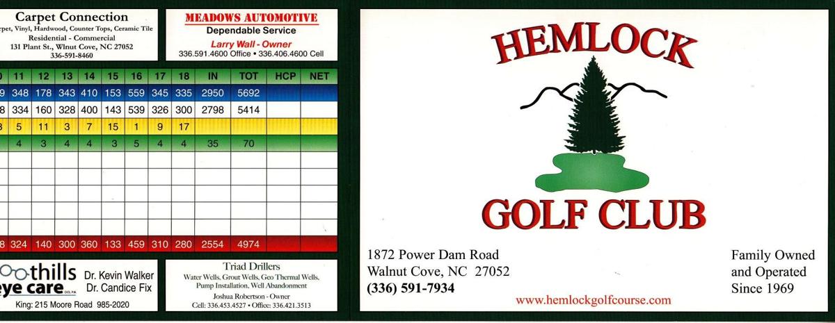 Hemlock Golf Course Score Card Journalnow Com