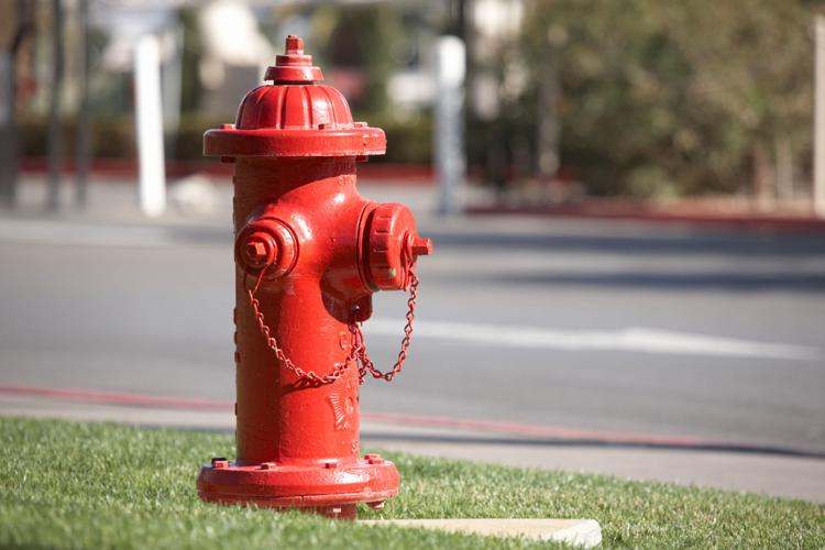 Typical american red fire hydrant